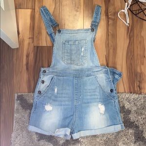 Light wash shirt overalls